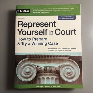 Represent Yourself in Court Book 9th Edition by NOLO- NWT